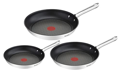 Tefal A704S3 Duetto 3-teiliges Bratpfannen-Set | 20,24 und 28 cm | integrierter Temperaturindikator...