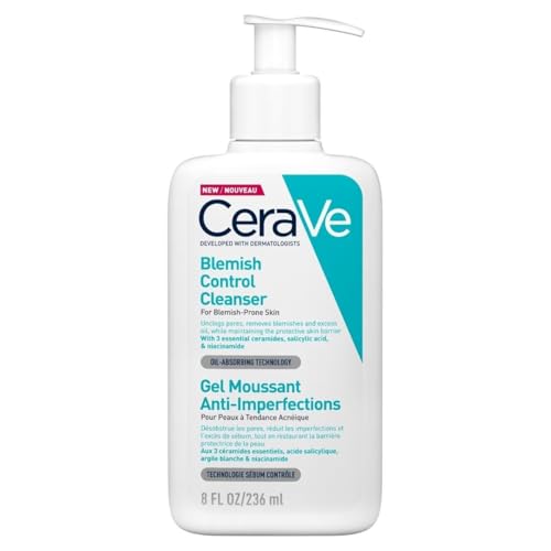 CeraVe Schäumendes Reinigungsgel für das Gesicht, Porentiefe Reinigung bei unreiner und zu Akne...
