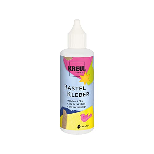 KREUL 49360 - Bastelkleber transparent, 80 ml, auf Wasserbasis, lösungsmittelfrei, für viele...