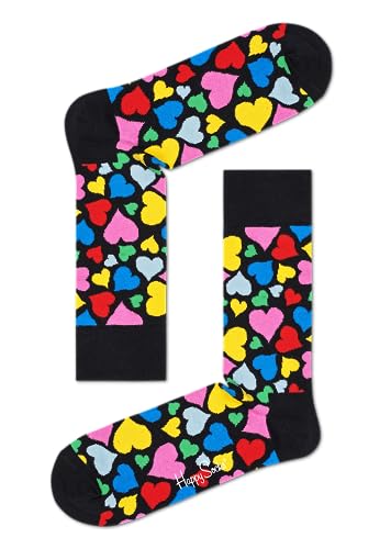 Happy Socks Unisex Heart Socken, Nero, Rosa, Rosso, Verde, Giallo, Blu, 41-46