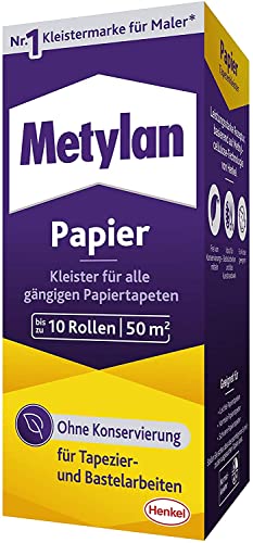 Metylan Papier, starker Tapetenkleister für leichte, normale und schwere Papiertapete, Kleister zum...