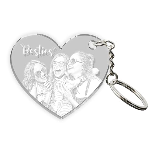 MyPrezzie Schlüsselanhänger Herz personalisiert mit Gravur| 4,5 x 4,5 cm I Personalisierte...