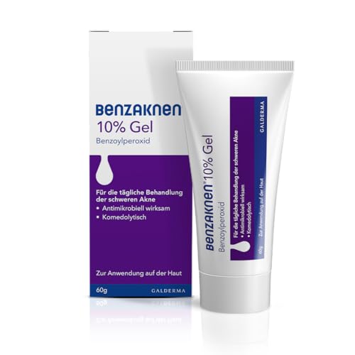 BENZAKNEN 10% Gel, 60g, Mittel gegen Pickel und Mitesser bei schwerer Akne, Befreit Poren und...