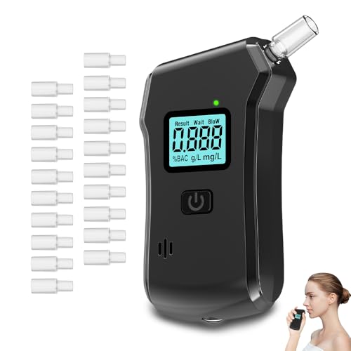 FQQF Alkoholtester,Hochpräziser Promillemessgerät mit Digitaler Blauer LCD-Anzeige,Professioneller...