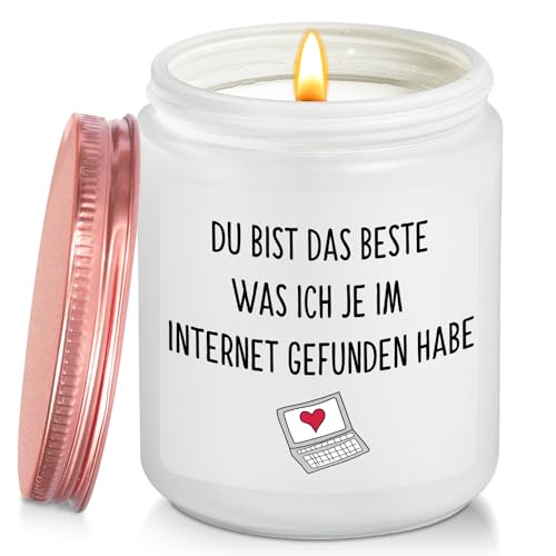 Valentinstag Jahrestag Geschenk für Sie - Lavendel Duftkerze Liebes Geschenke für Freundin Freund...