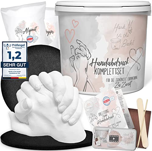 3D Handabdruck Set für Paare Made in Germany Gipsabdruckset Hände Jahrestag Geschenk für Ihn und...