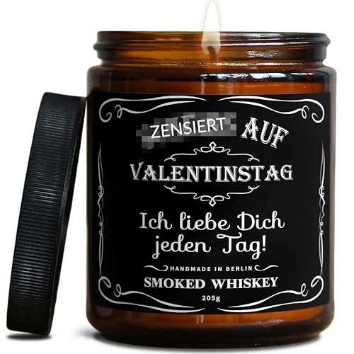 Whiskey Duftkerze Schei* auf Valentinstag | Lustiges Valentins Geschenk für Ihn | Handgemacht in DE...