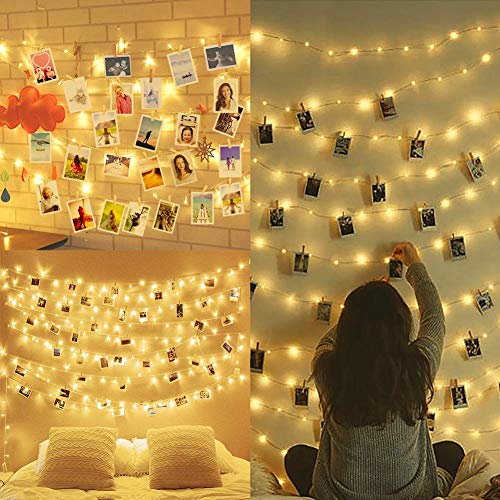 Amteker LED Foto Clip Lichterketten für Zimmer, 100 LED 10M Bilderrahmen dekor für innen, Haus,...