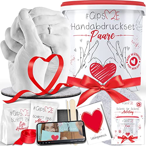 GipsME – DAS ORIGINAL - 3D Handabdruck Set für Paare – Gipsabdruck Hände - Partner und...