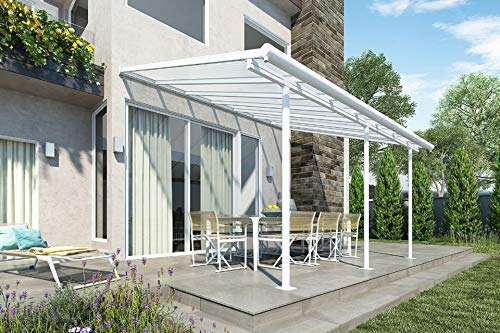 Hochwertige ALU Terrassenüberdachung/Veranda - 420 x 300 (BxT) / Überdachung Sierra Weiß